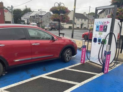 Weev charging at McCools SuperValu Kells, Ballymena